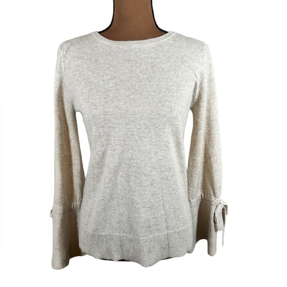 Saks Fifth Avenue Cashmere Sweater XS Bell Tie Sleeves - Picture 2 of 7